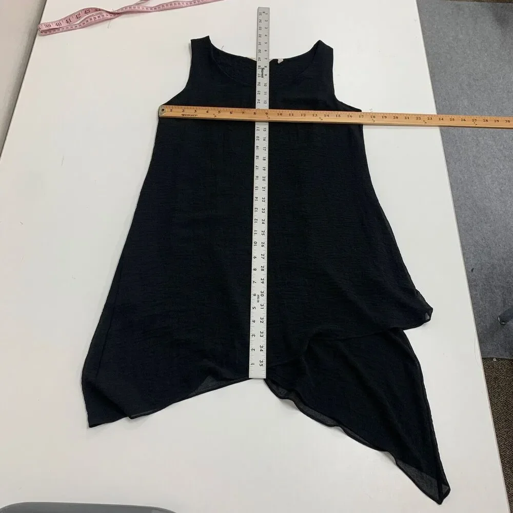 Soft Surroundings Blouse Women S Small Black Celine Angled Shark Tooth Tunic Hem - Picture 7 of 12